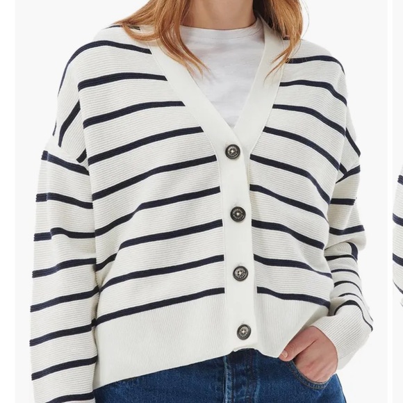 Barbour Mariner Stripe Cotton Cardigan - Picture 2 of 10